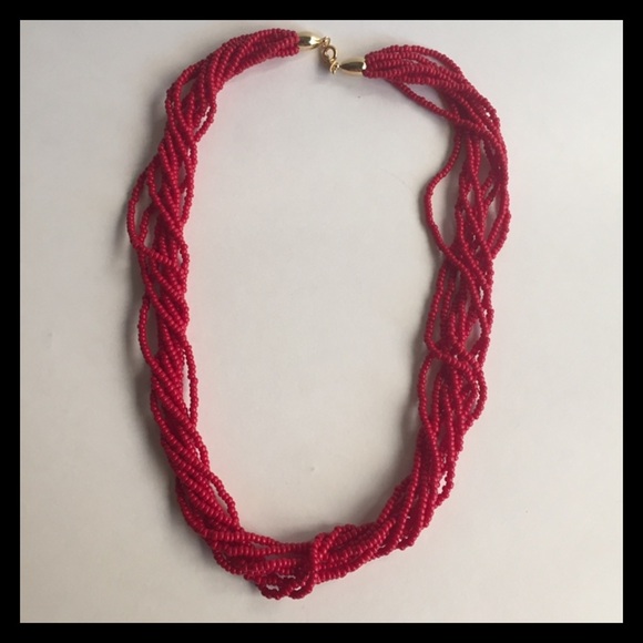 Red 5Strands Red Beads Necklace - Picture 2 of 7